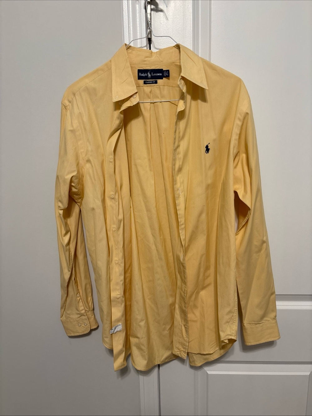 Ralph Lauren Men's Pale Yellow Button-Down Shirt